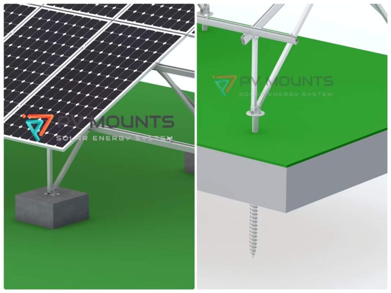 choose Screw foundation or Concrete foundation for ground mounting system