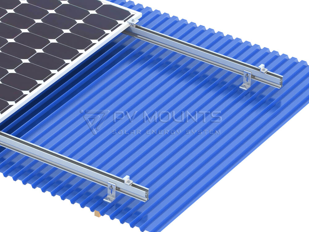Sistema de montagem solar de pés em L para telhado de metal PVM-LF (6) suporte solar