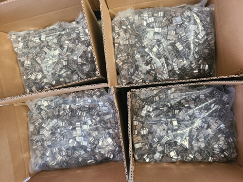 03 each bags of wire clips in carton