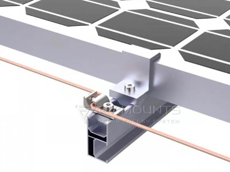 solar earthing lug on solar racking panels