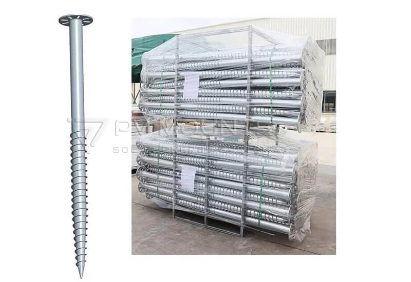 Package for ground screws for solar mounting