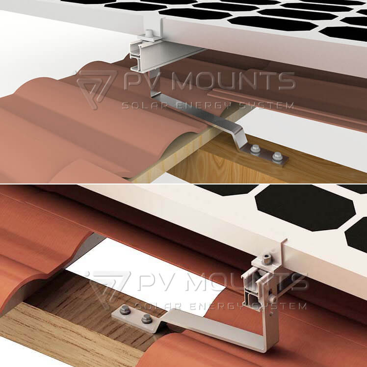 Solar Mounts Flat Tile Roof Hook kits attachments (3)