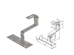 Tile roof hooks for solar mounting rail clamps - design drawing