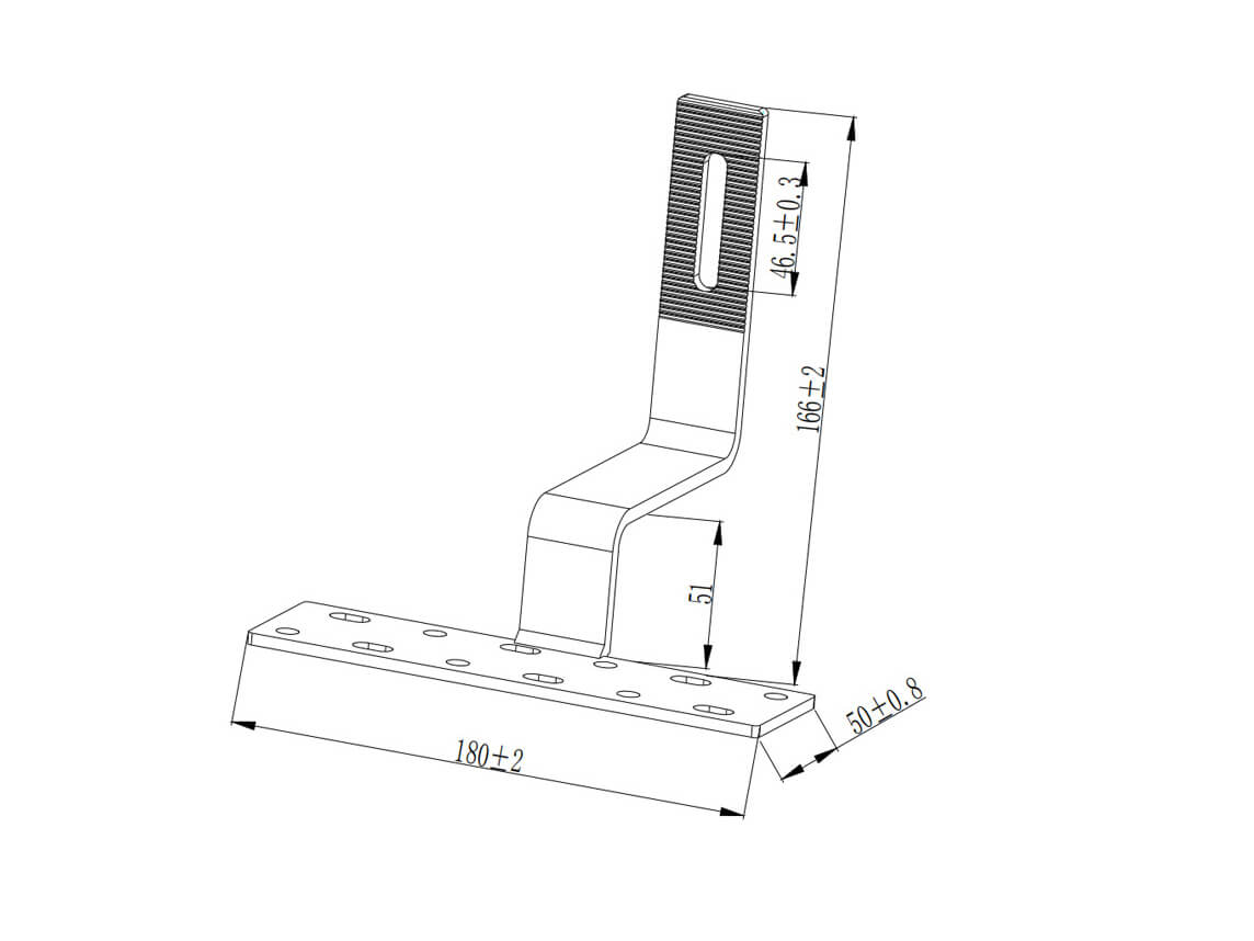 pvm-th-01 drawing for solar racking tile roof hooks drawing