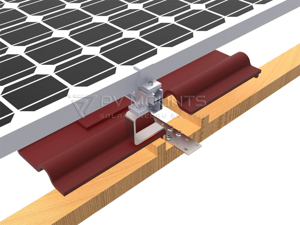 tile roof hook installation photo for solar rail clamps (3)