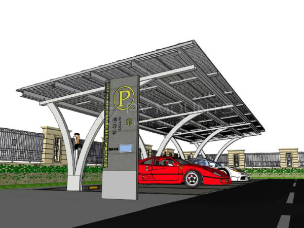 carbon steel best solar carport mounting system V shape