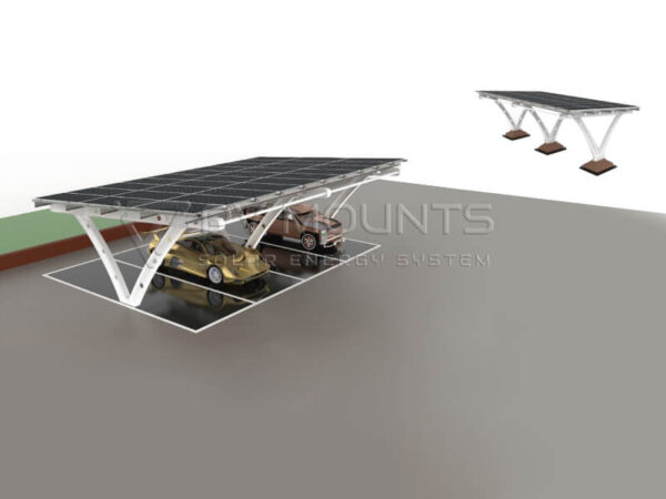 carbon steel solar canopy carport structure V shape