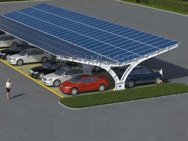 carbon steel solar carport T-arc shape double side