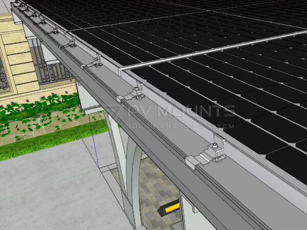 carbon steel solar panel carport structure V shape