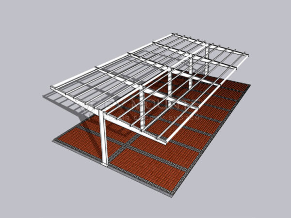 carbon steel solar carport mounting structure 7-shaped double parking