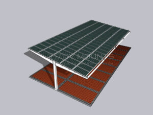 acero al carbono solar cochera estructura de montaje con paneles 7 en forma de aparcamiento doble