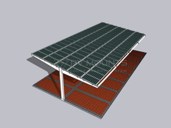 carbon steel solar carport mounting structure with panels 7-shaped double parking