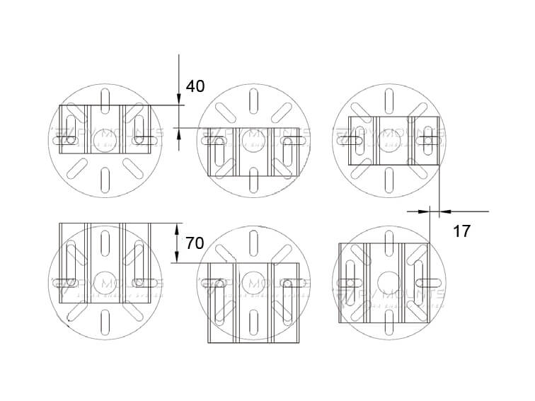 Escopo ajustável - Cabeça do flange da pilha de parafusos para sistema de montagem de painéis solares - Desenho 01