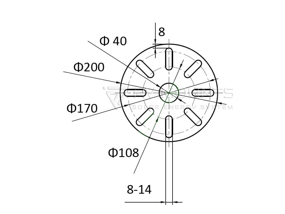 Cabeça de flange da pilha de parafusos para sistema de montagem solar - Desenho 01