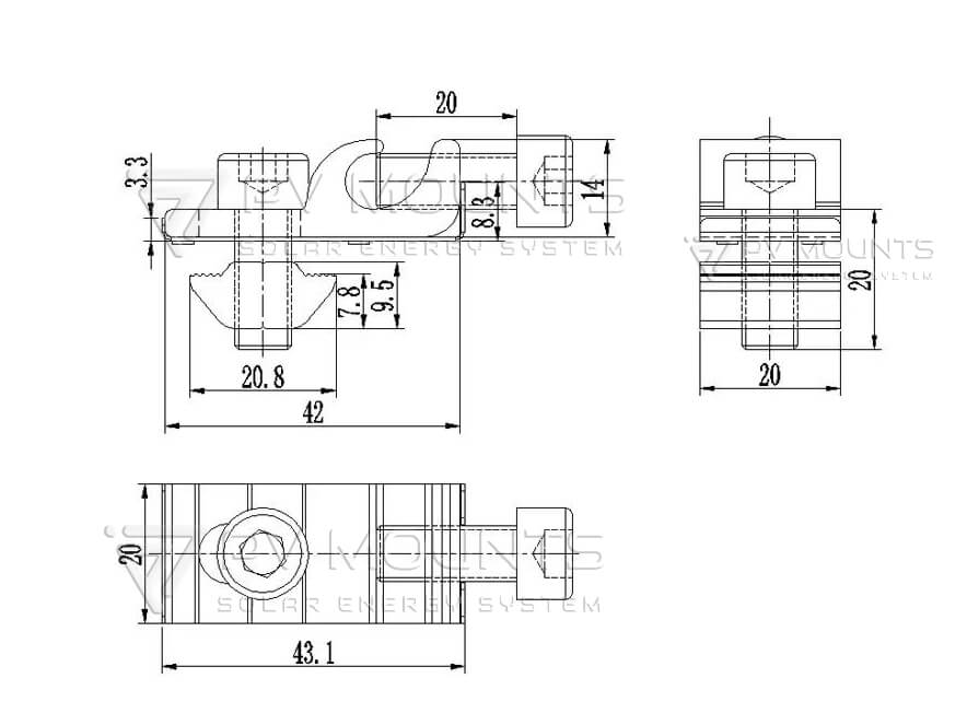 Ground lug PVM-EL (7) drawing