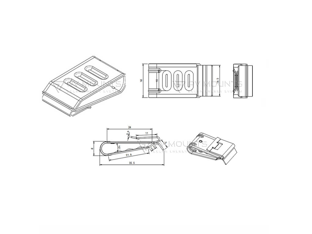 Solar Pv Module Cable Clip For Holding 3 Cables (122)