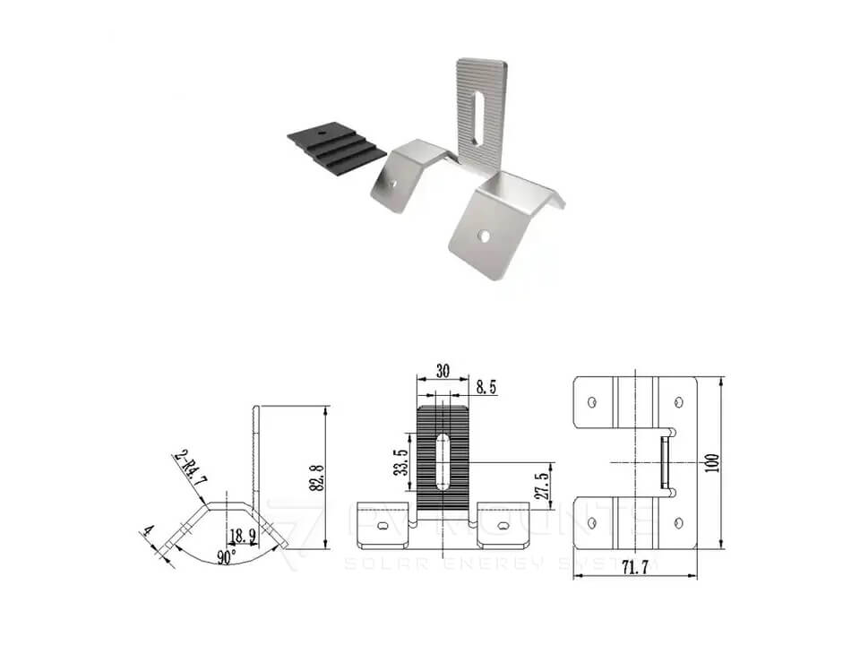 Pvm Trh 02 Trapezoidal Tin Roof Hook Solar Clamp (2)