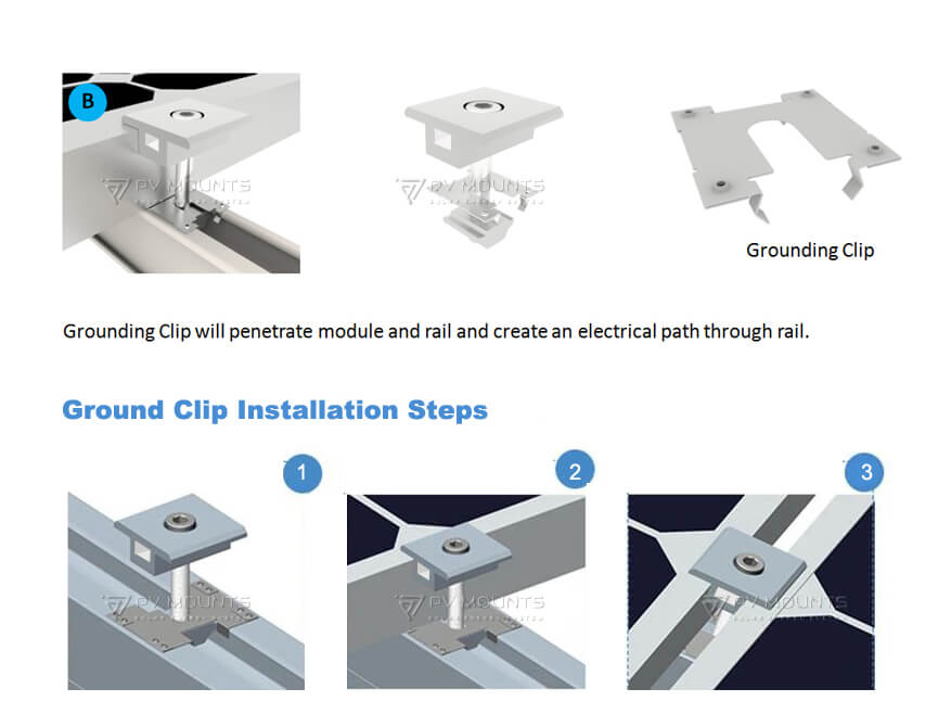 Clip de mise à la terre photovolatique pour panneau solaire Pvm Ep 05 (12)