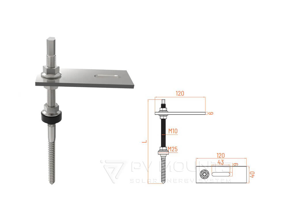 Pvm L 03 Adapter Plate With Solar Hanger Bolt Drawing (5)