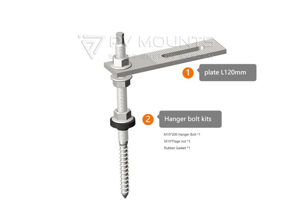 Pvm L 03 Adapter Plate With Solar Hanger Bolt Drawing And Bom List