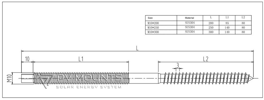 Solar Pv Perno De Suspensión Pvm Hb Dibujo (3)