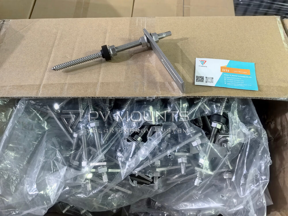 PVM-L-03 Adapter Plate with solar hanger bolt packing photo (2)