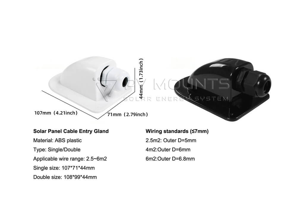 Solar ABS plastic mount for RVs boat drawing (4)