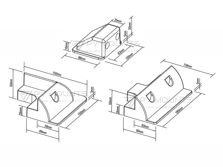 Solar ABS plastic mount for RVs boat drawing (8)