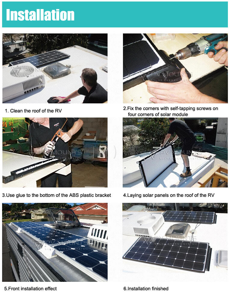 Solar Panel ABS Corner Bracekt Mounting Brackets Kit System Installation (3)