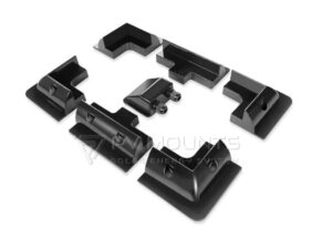 Solar Panel Mounting Bracket ABS Corner Brackets Kits with Waterproof Cable Gland Drill-free 7pc black (1)