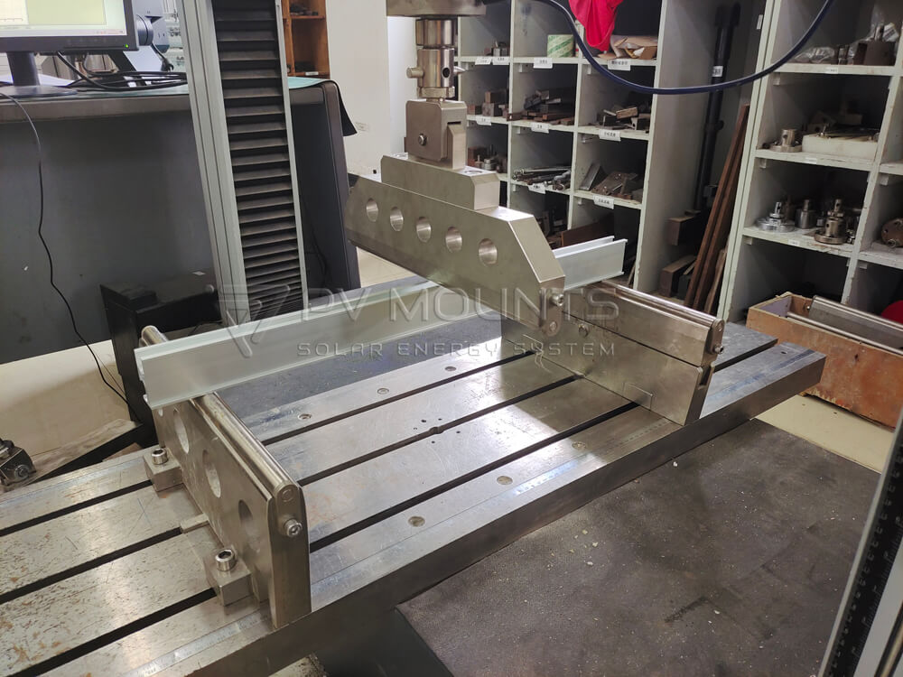 SGS solar mounting roof rail aluminum structure test photo - PV MOUNTS