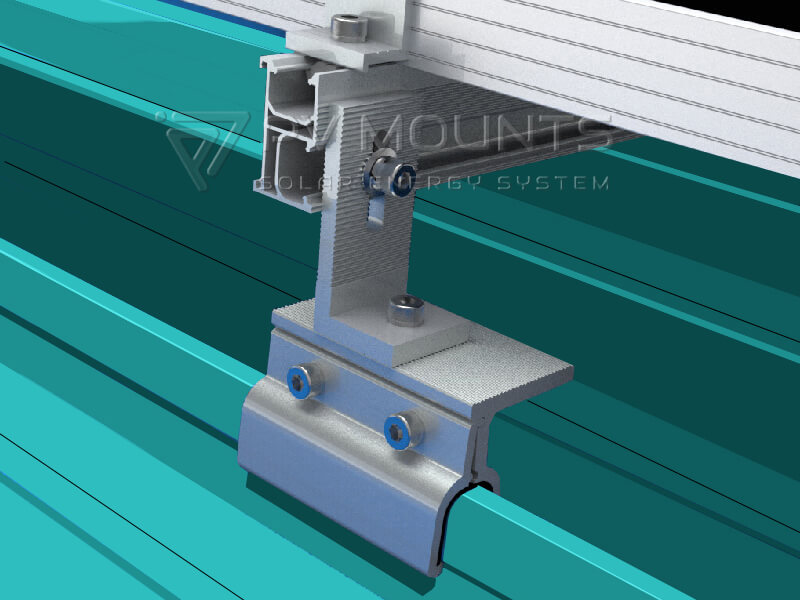 L feet with standing seam clamp