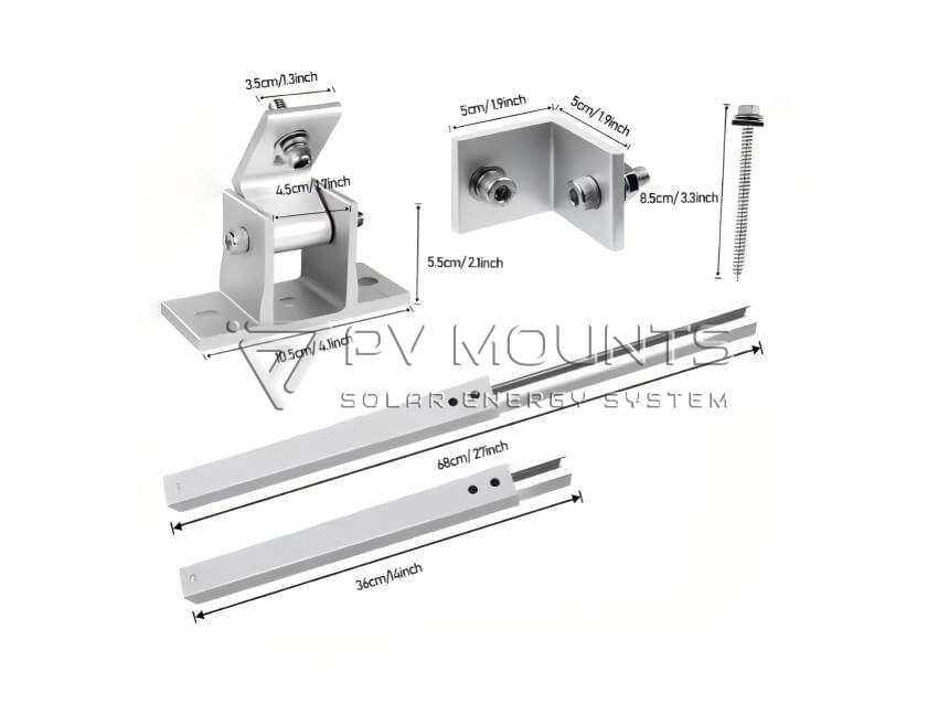 metal roof solar tilt bracket engineering design size